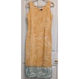 Sigrid Olsen Tropical Silk Floral Dress Size 8 Sleeveless Lined Vacation Busines